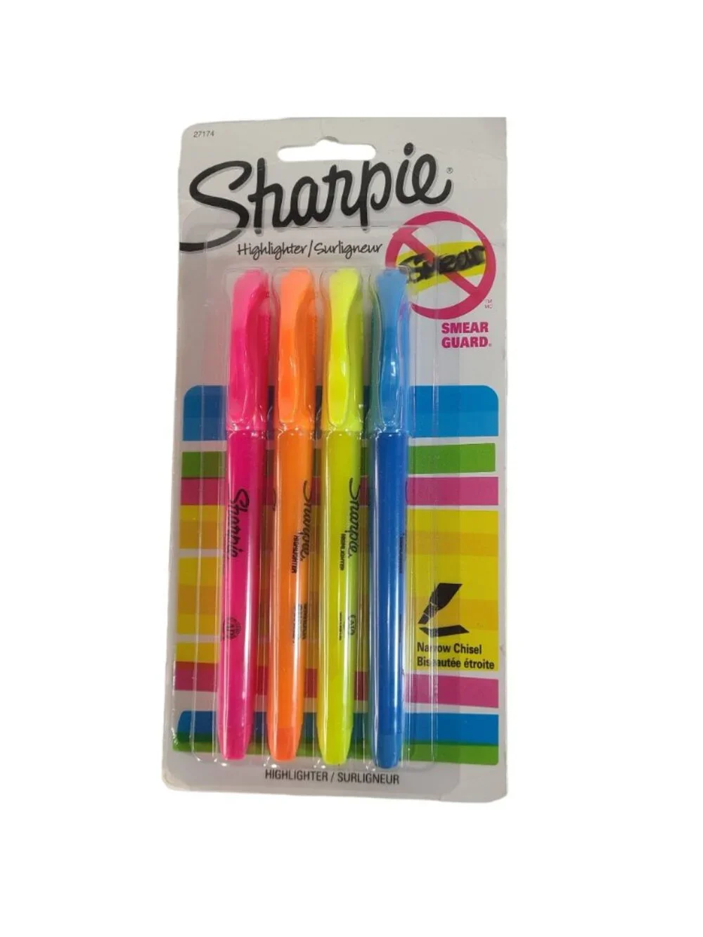 Sharpie No Smear 4 Color Highlighters 2 Packs 1 Narrow Chisel and 1 Chisel 8 PC